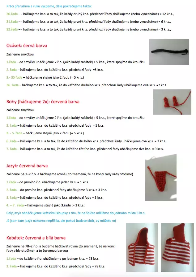 Foto 6 k článku Návod: Háčkovaný čertík Rarášek Lukášek