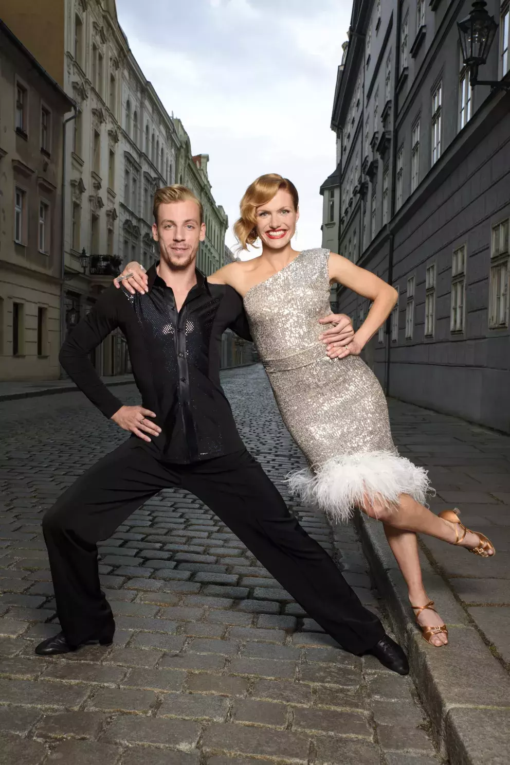 <p>Biatlonistka Gabriela Koukalová a tanečník Martin Prágr</p>
