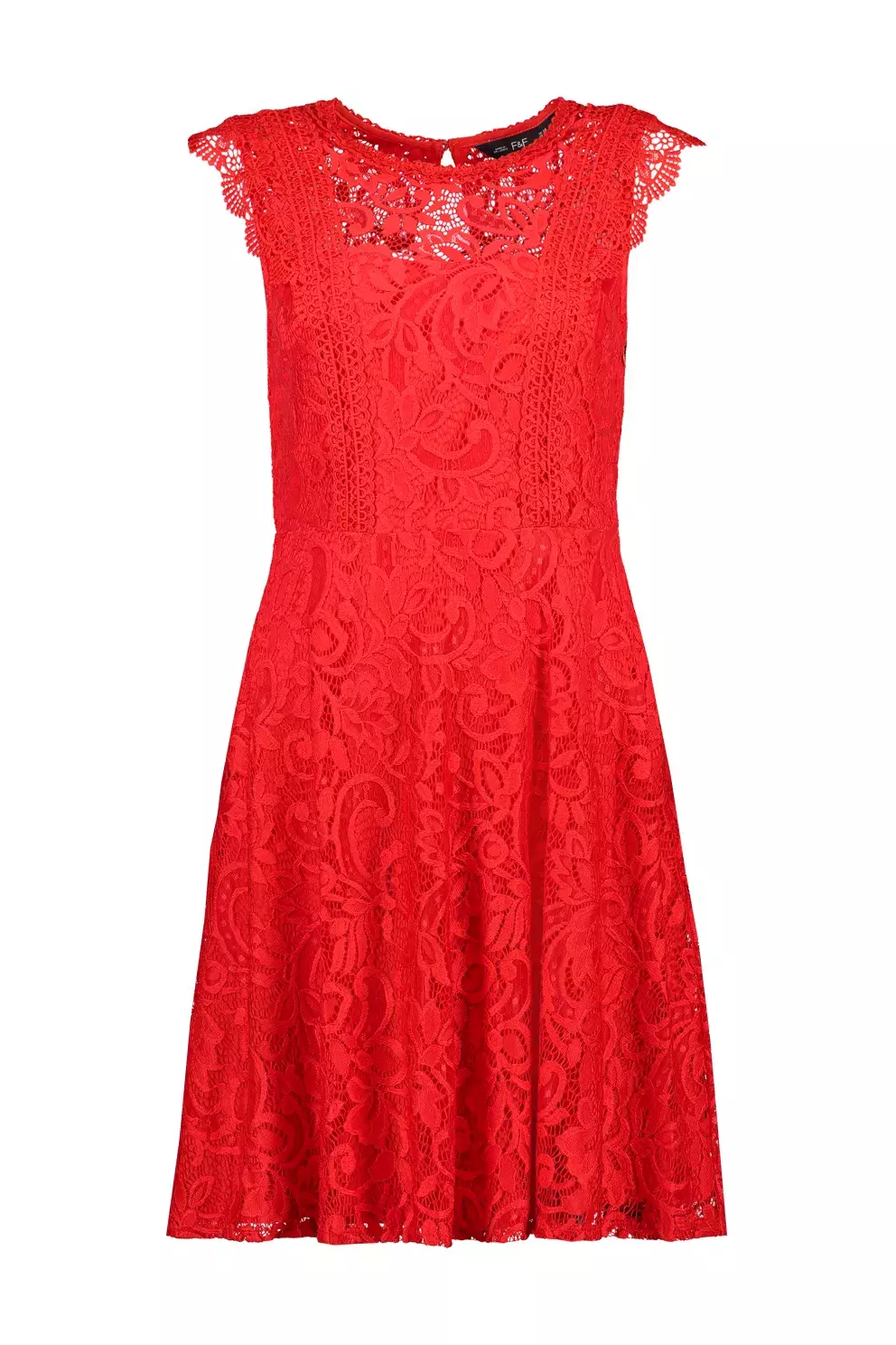 <p>Červené krajkové šaty (699 Kč, F&F)</p>
