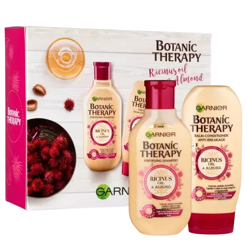 <p>Pro krásné vlasy: <em><span><span><span><span>Botanic Therapy Ricinový olej & mandle šampon a balzám</span></span></span></span></em> jsou pro všechny, koho trápí oslabené vlasy, jež mají tendenci vypadávat. Ricinový olej je známý svými posilujícími účinky a díky schopnosti pronikat do vlasových vláken přispívá k posílení vlasů zevnitř. Mandlový olej napomáhá vyživovat oslabené vlasy <span><span><span><span> (</span></span></span></span><span><span><span><span>139,90 Kč).</span></span></span></span></p>
