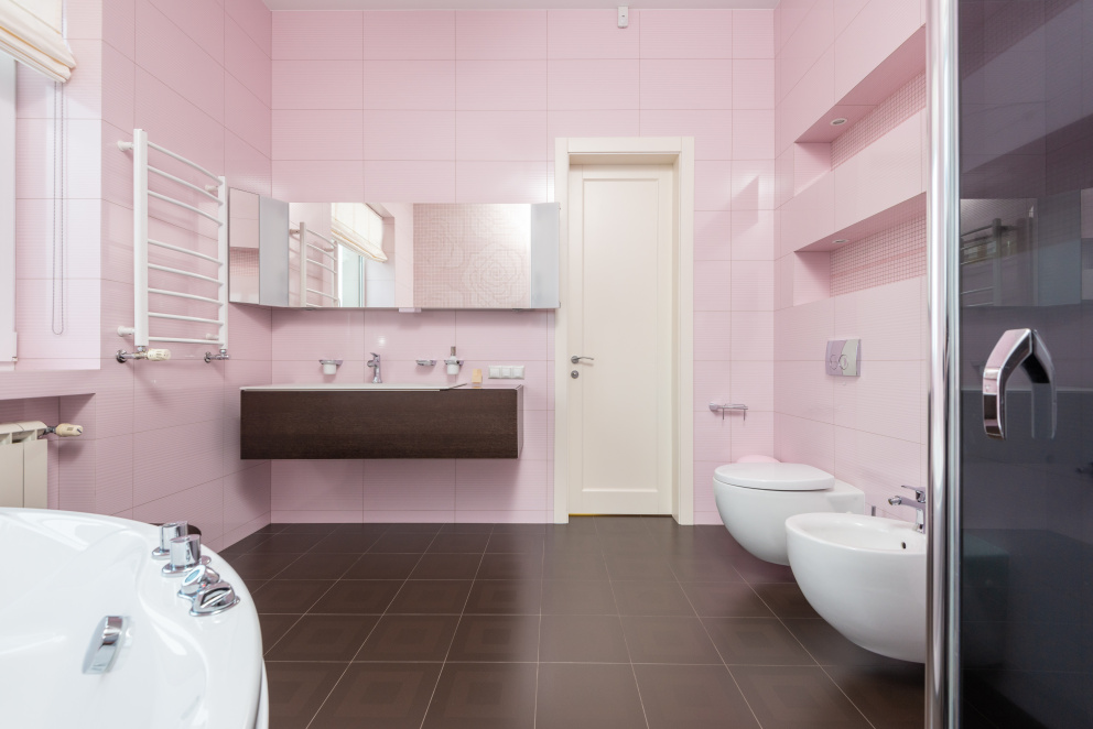 Růžová koupelna