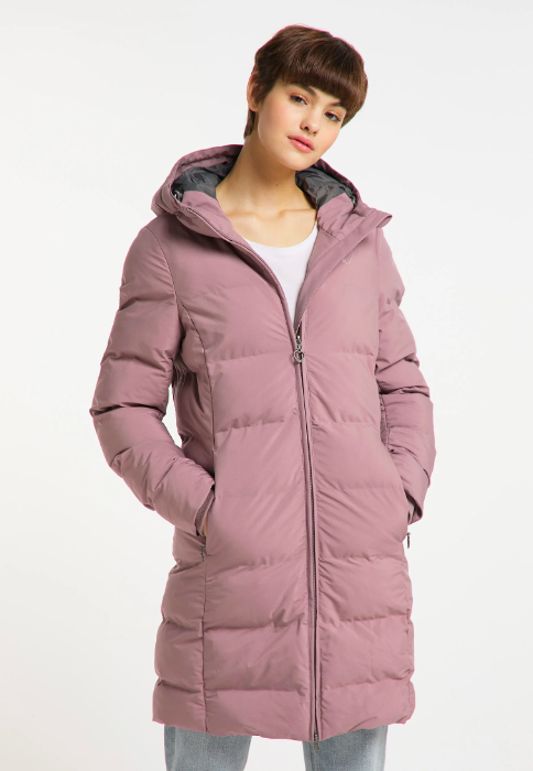 Růžový zimní kabát