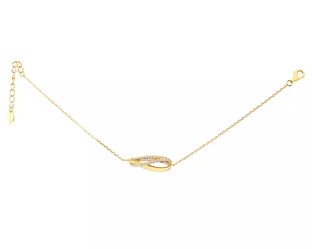 Pozlacený stříbrný náramek se zirkony