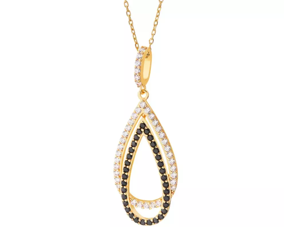 Pozlacený stříbrný přívěsek se zirkony