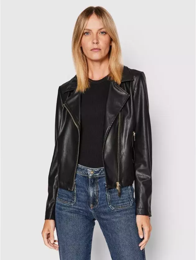 Černá kožená bunda