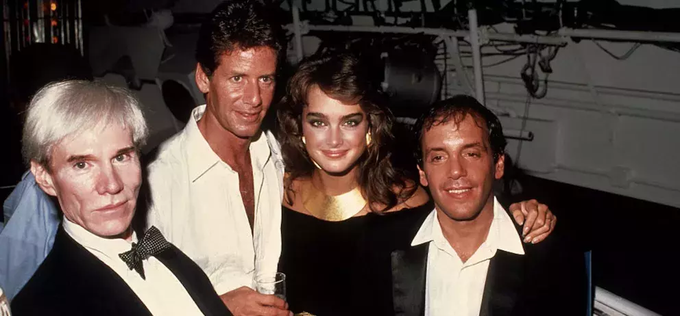 Andy Warhol, Calvin Klein, Brooke Shields a Steve Rubell 