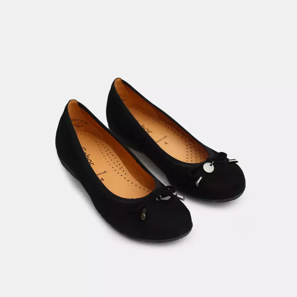 Kožené semišové baleríny