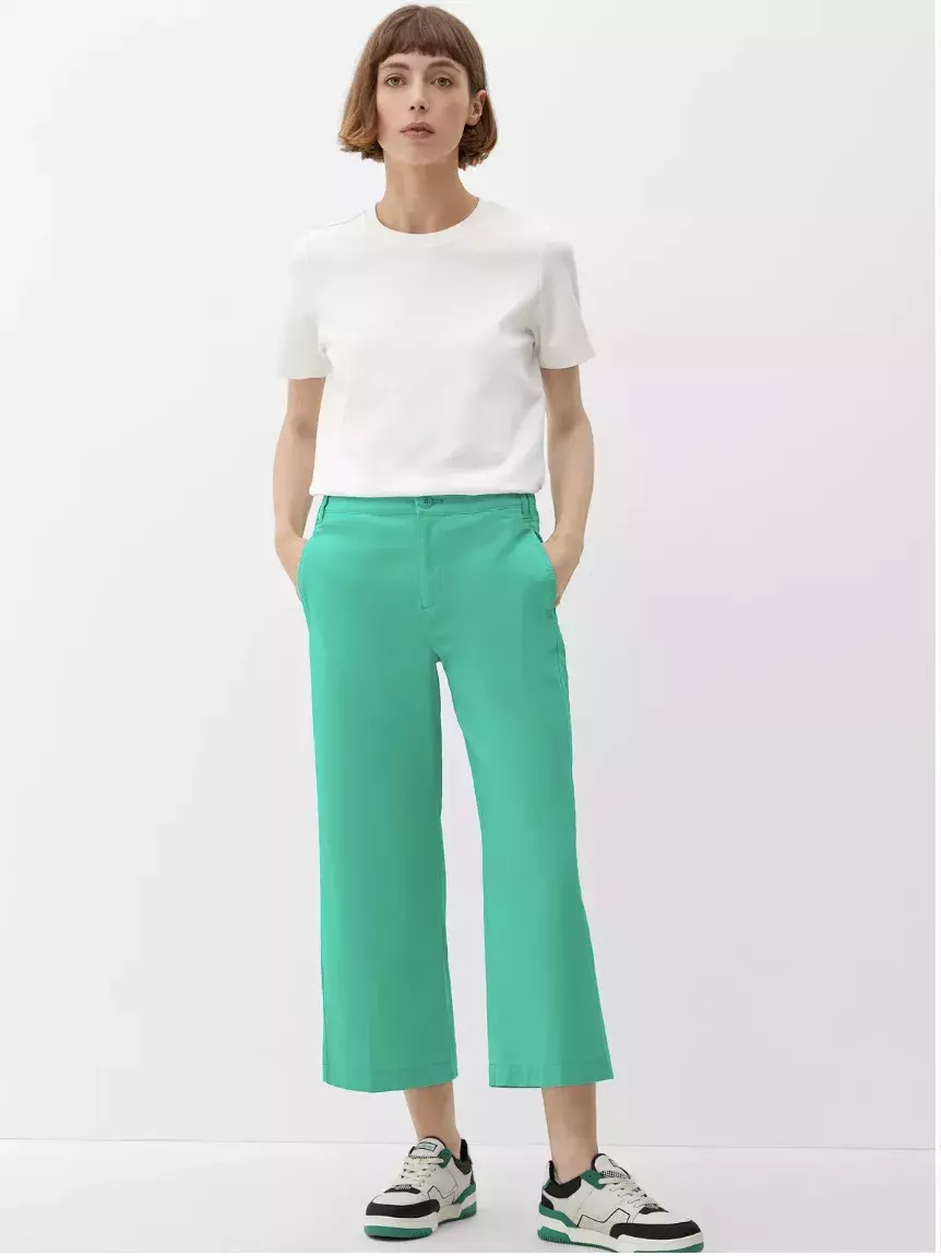 Regular:, smaragdová kalhotová sukně s vysokým pasem, 979 Kč