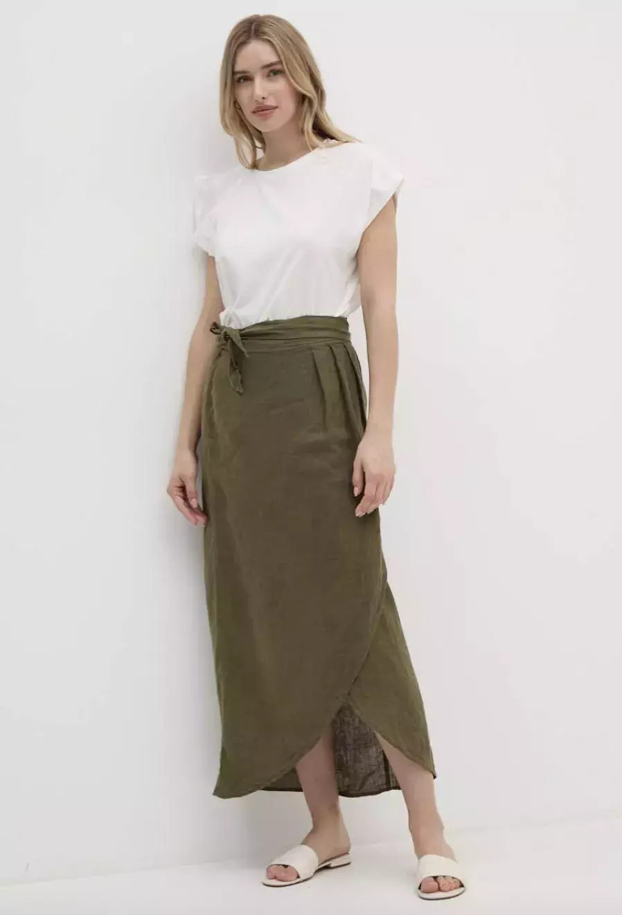 Lněná sukně Sisley