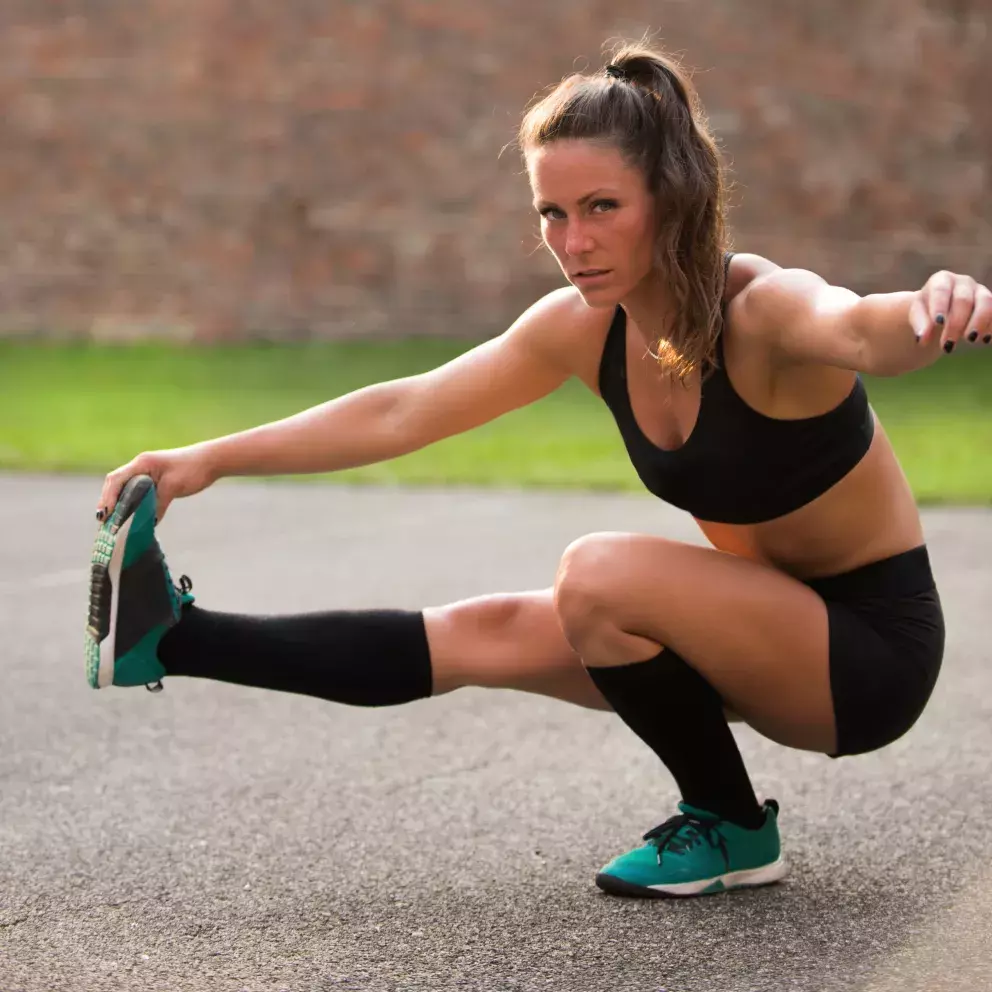 dřep na jedné noze