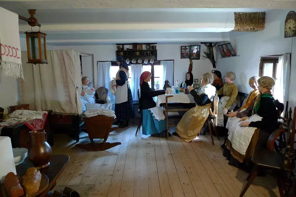 Interiér chalupy ve skanzenu v Přerově nad Labem