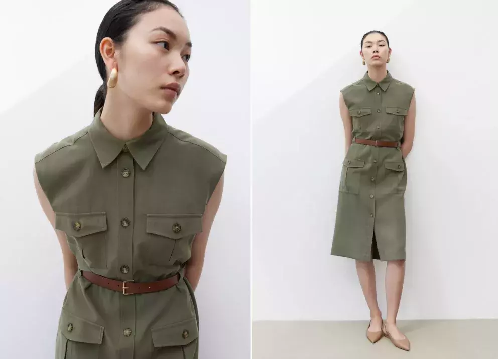 Šaty cargo s páskem, H&M, 959 Kč