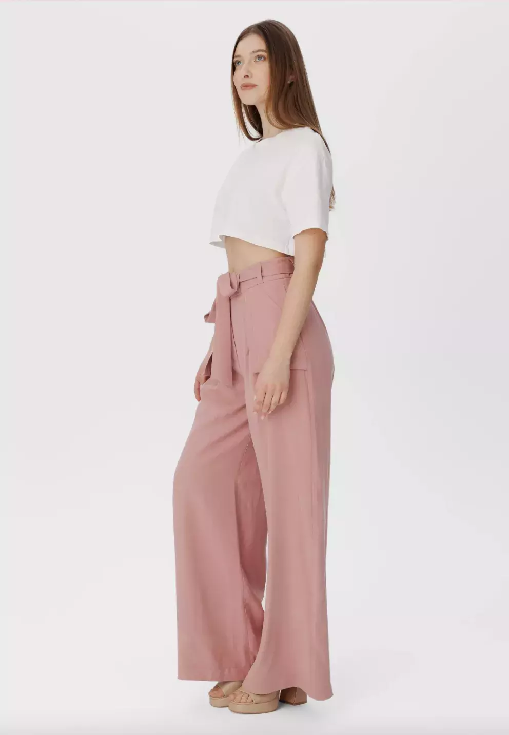 kalhoty s vysokým pasem