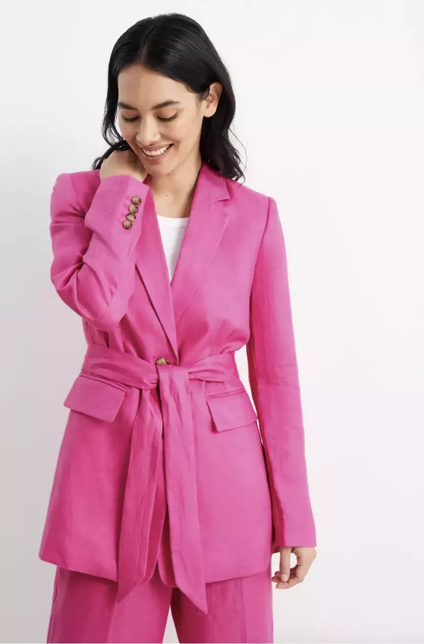 Business lněný dlouhý blejzr 