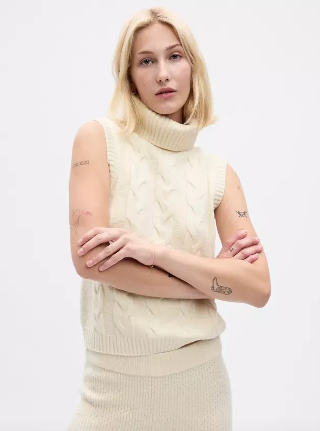 Pletený top s rolákem CashSoft