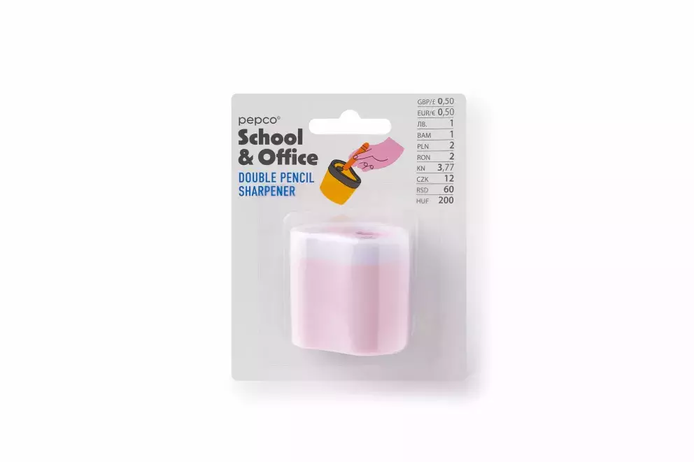 ořezávátko na dvě šířky tužek, s nádobkou 