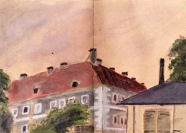 <p> Pohled na Hamburské kasárny v Terezíně</p>
