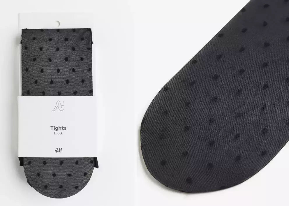 40 denier punčocháče s puntíky, H&M, 239 Kč