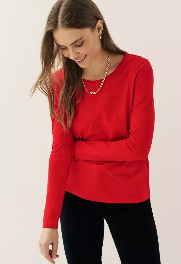 Červený top s dlouhým rukávem, NEXT, 330 Kč