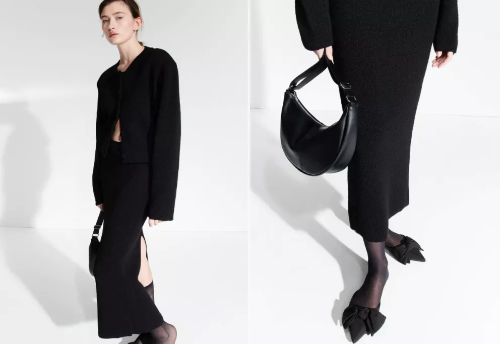 Dlouhá pletená pouzdrová sukně, H&M, 349 Kč