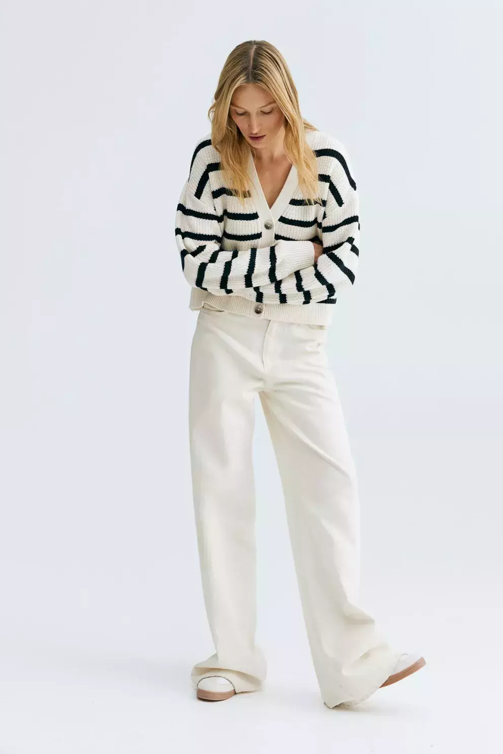 Propínací svetr z žebrovaného úpletu, H&M, 549 Kč