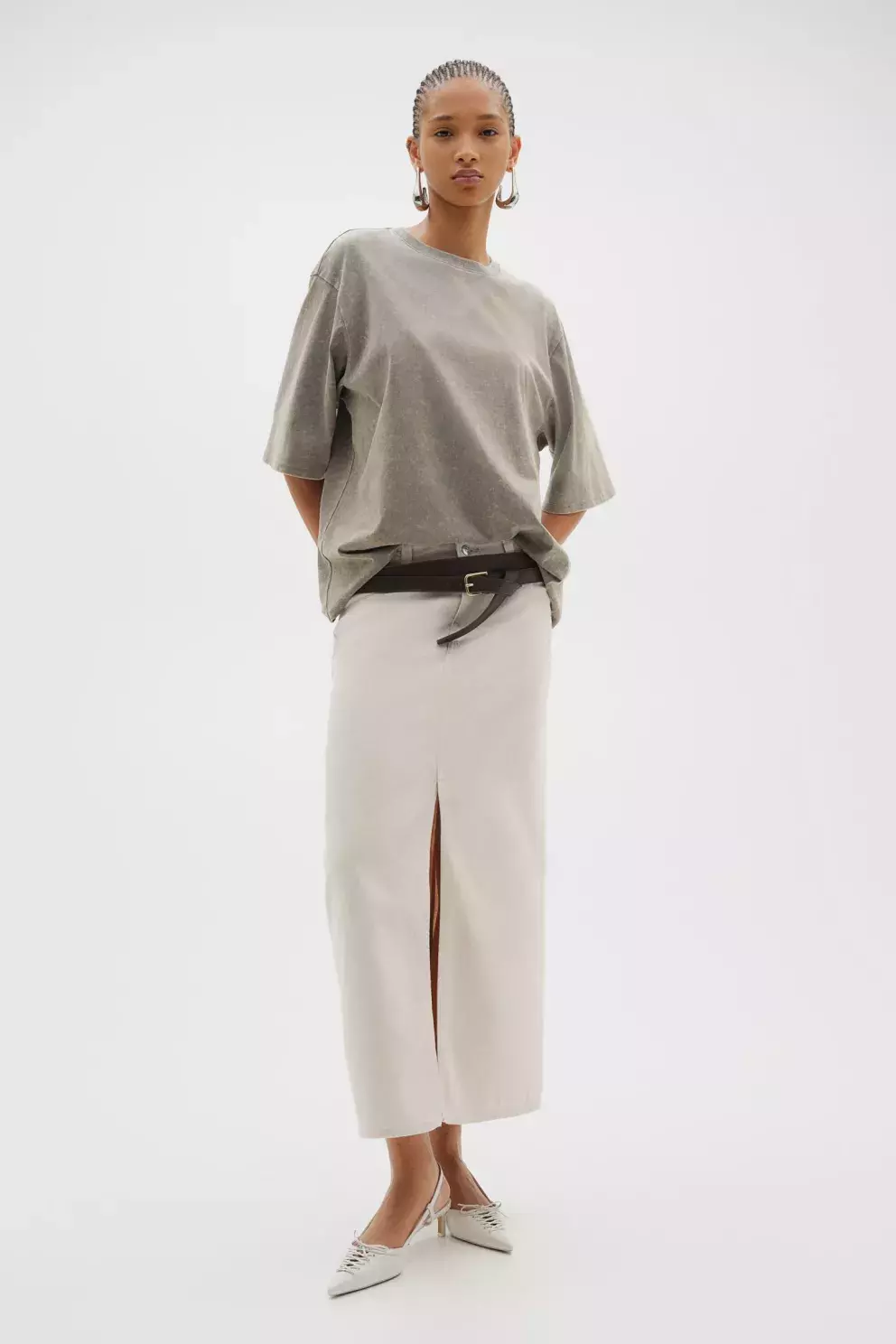 Dlouhá sukně s rozparkem, H&M, 479 Kč