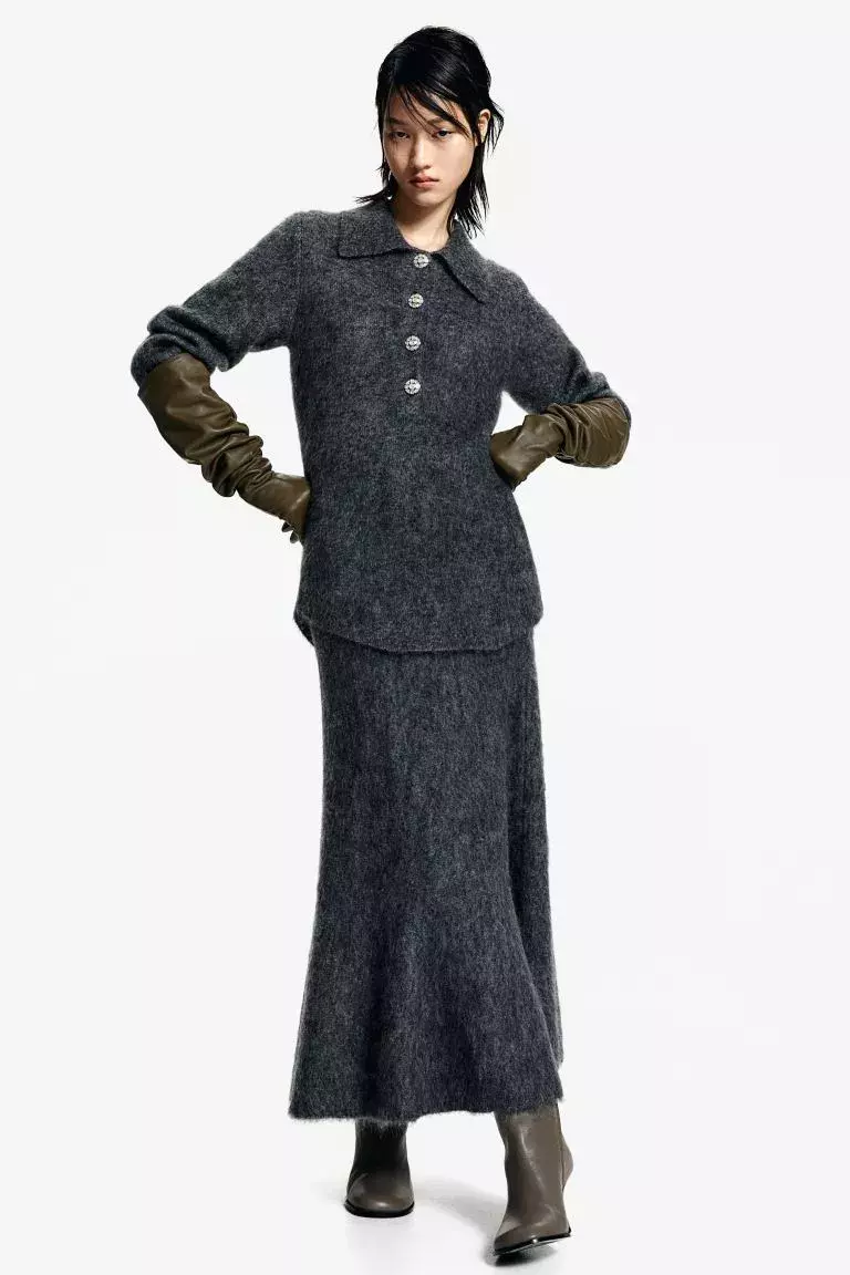 Pletená sukně z mohérové směsi, H&M, 1 459 Kč