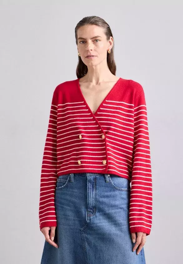 Pruhovaný propínací svetr, DESIGNERS REMIX, 4 186 Kč