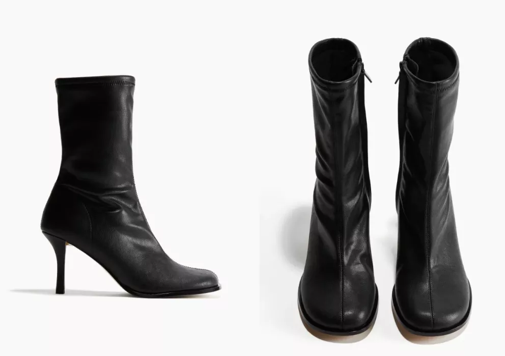 Ponožkové kozačky na podpatku