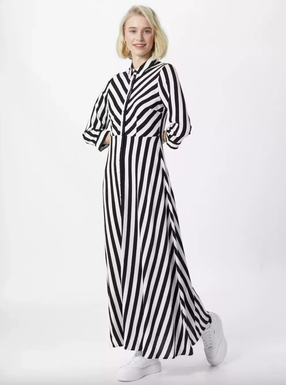 košilové šaty s módními pruhy