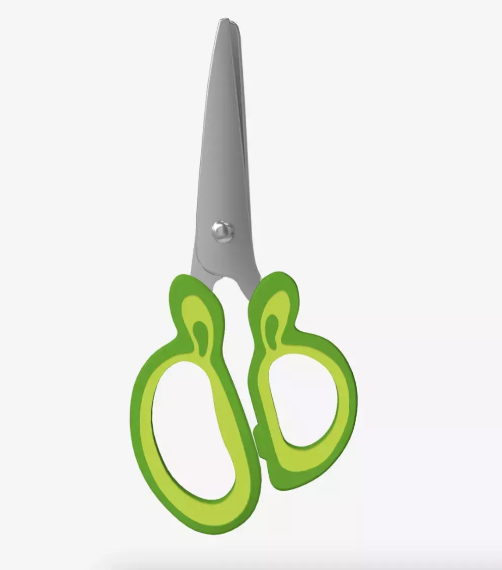 zelené nůžky s gumovou rukojetí