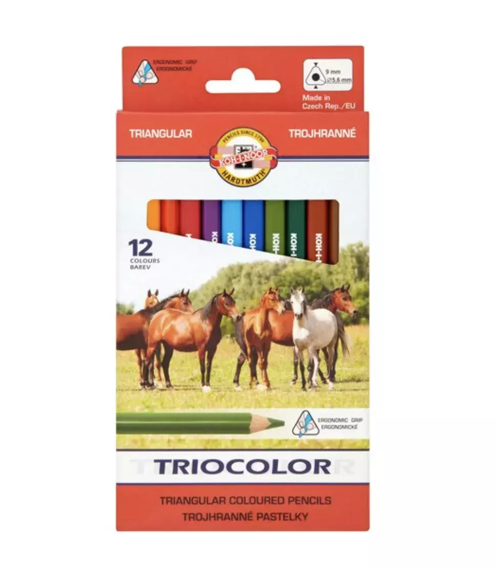 trojhranné pastelky