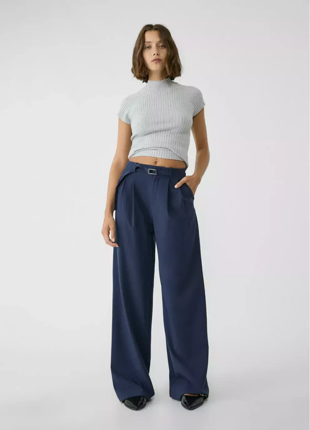 Kalhoty, temně modrá, Stradivarius, Zalando, 699 Kč