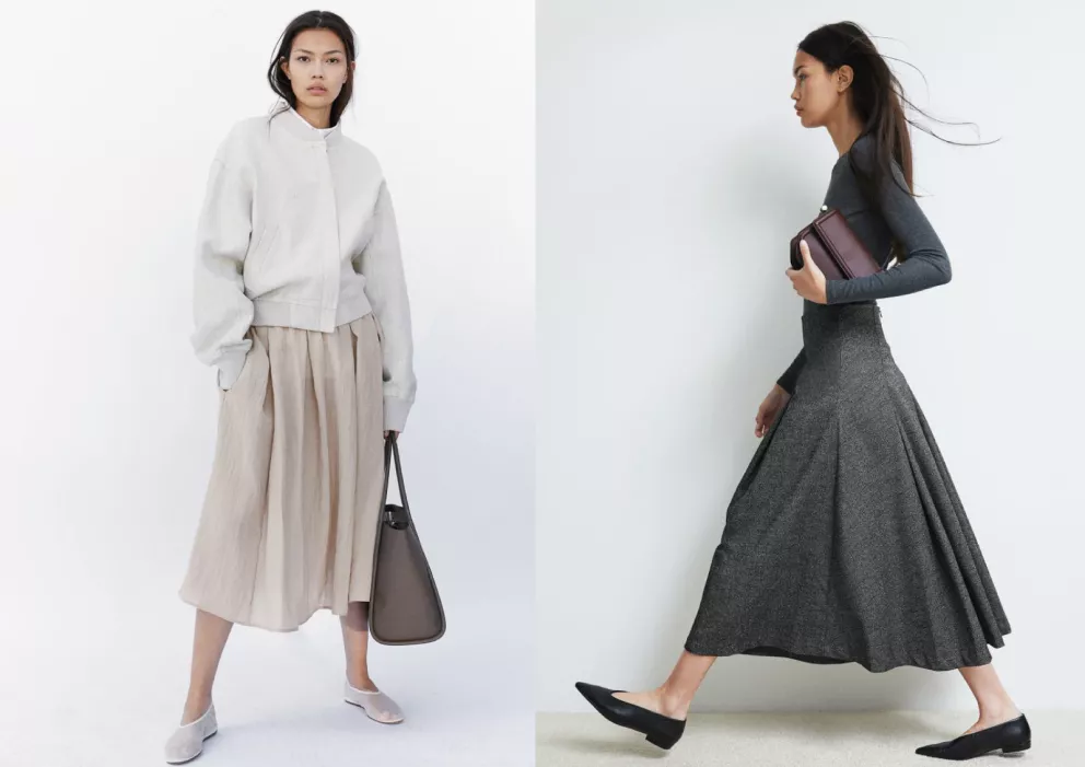 Nabíraná sukně sukně áčkového střihu