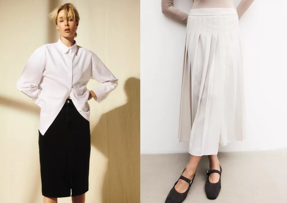 džínová sukně skládaná sukně