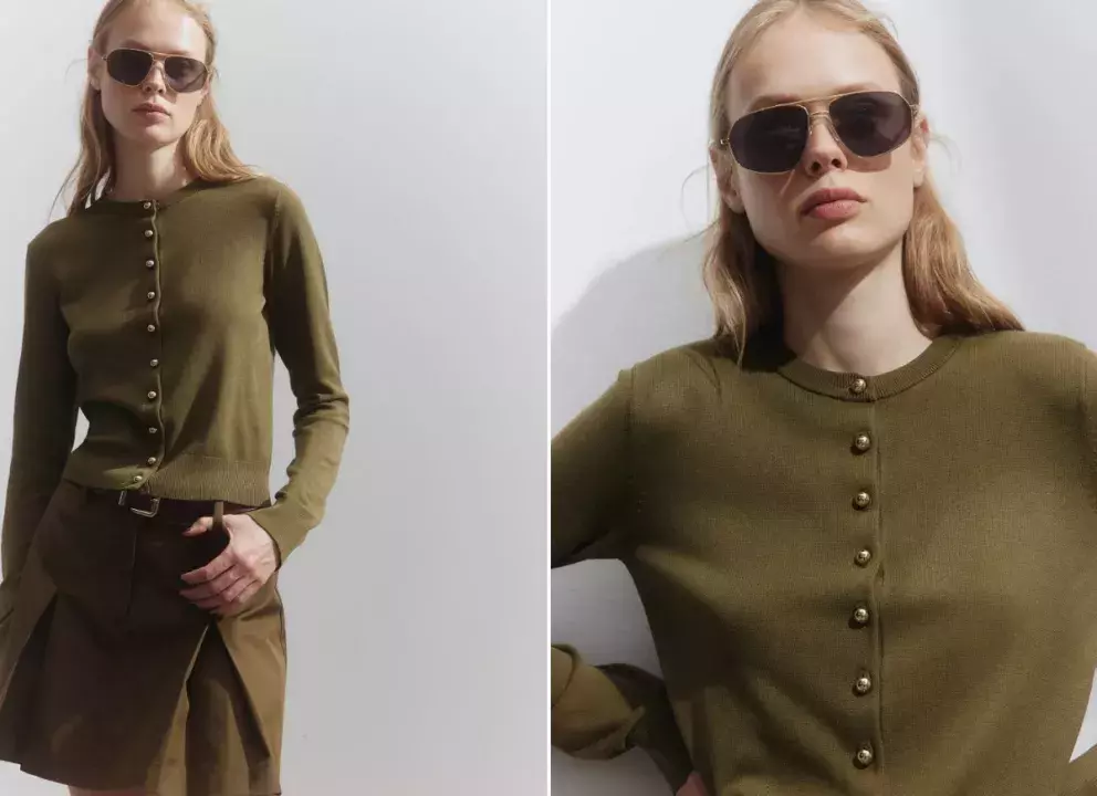 Pletený propínací svetr, H&M, 479 Kč