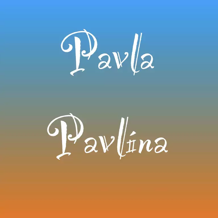 <p><strong>PAVLA</strong></p>

<p>Jméno s karmickou zátěží. Zde řádí v životních intervalech Saturn. Stálo by za to jít na matriku a jméno změnit. Uvidíte, že se vám opět rozzáří sluníčko v očích. Vládne Saturn. Slunce, Venuše a opět Saturn.</p>

<p><strong>PAVLÍNA</strong></p>

<p>Jméno s horším vnitřním přizpůsobením. Nešťastná i bojovná. Obrácený Mars s Plutem dělá pěknou paseku. Vždy přímá, někdy náladová. ale uvnitř hodná, toužící být jen trochu šťastná. Někdy je až nepřiměřeně tvrdá. Dokáže udělat z bytu vkusnou zlatou klícku a v ní bojuje o vše, co jí osud přidělí. Dokáže být tvůrčí i obětavá. Doporučené jméno pro dívky narozené v Býku. Kozorohu a Raku. Vládne ten zatracený Saturn s Plutem a Mars.</p>
