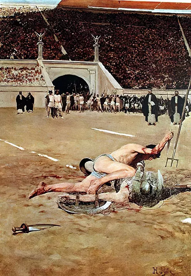 <p>Gladiátoři v římských arénách</p>
