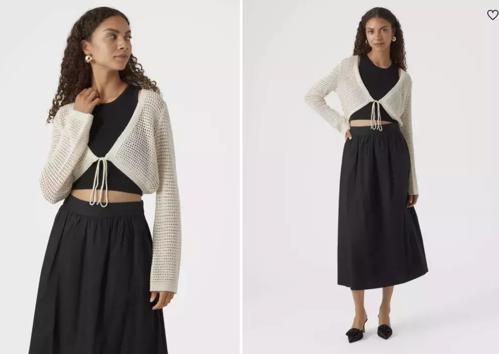 Kardigan krátký, béžová i černá, Vero Moda, 760 Kč