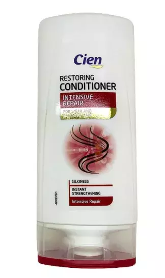 <p><strong>Kondicionér Restoring Conditioner Intensive Repair Lidl/Cien</strong></p>

<p>Cena: 50 Kč (250 ml), 20 Kč (100 ml)</p>
