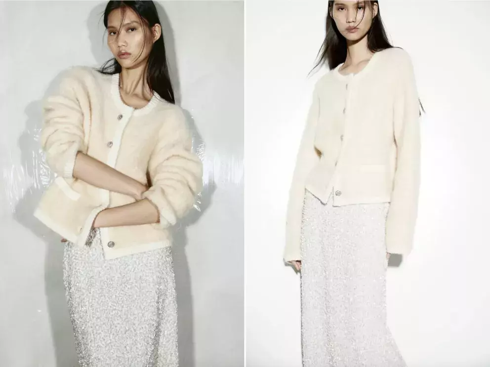 Propínací svetr z vlněné směsi buklé, H&M, 2 399 Kč