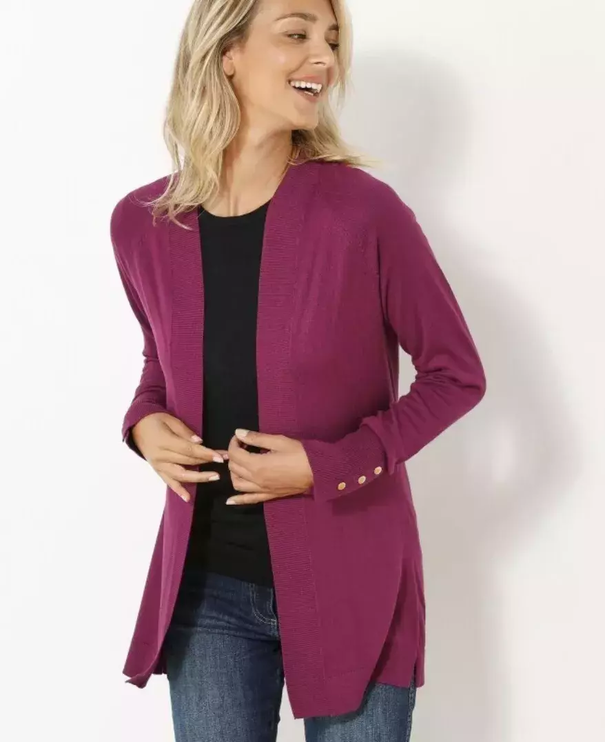 Kardigan se zlatavými knoflíky na rukávech, různé barvy, Blancheporte, 587 Kč