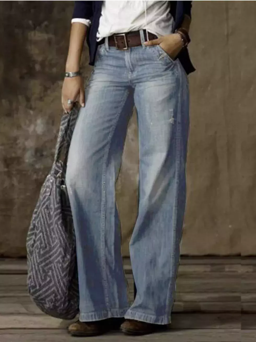 Dámské volné džíny v retro stylu: Baggy džíny s kapsami pro pohodlný a stylový vzhled, Vuci, 619 Kč