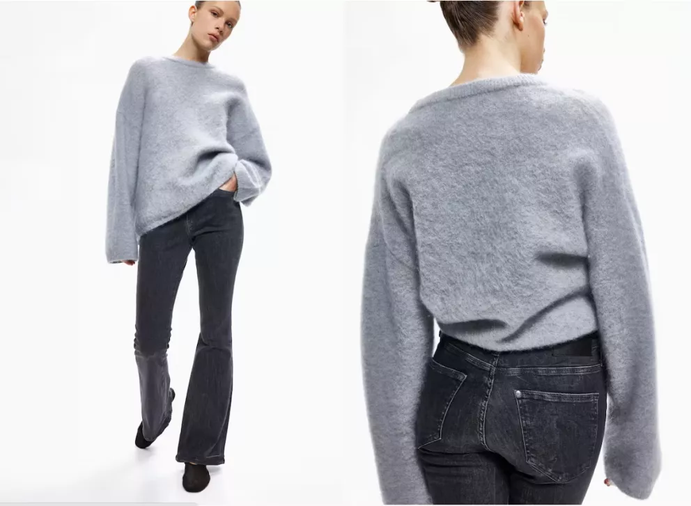 Zvonové džíny s vysokým pasem, H&M, 719 Kč