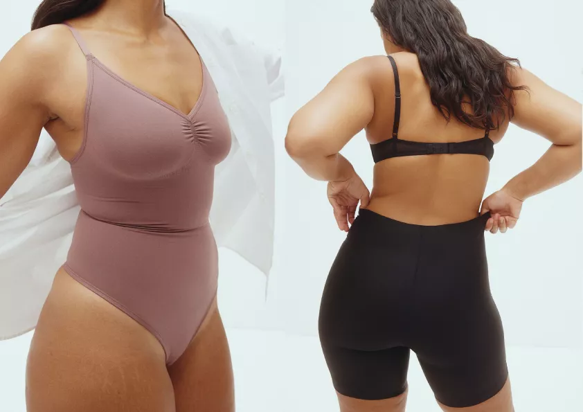 Stahovací body, H&M, 479 Kč, tvarující šortky, H&M, 549 Kč