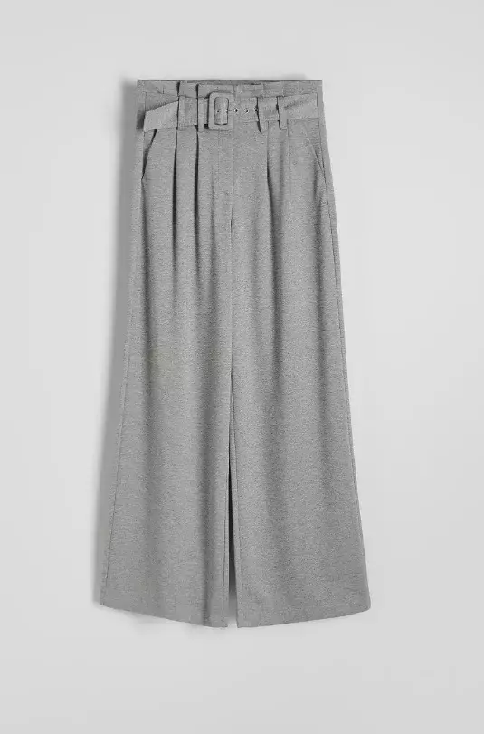 Kalhoty s širokými nohavicemi a páskem, Reserved, 759 Kč