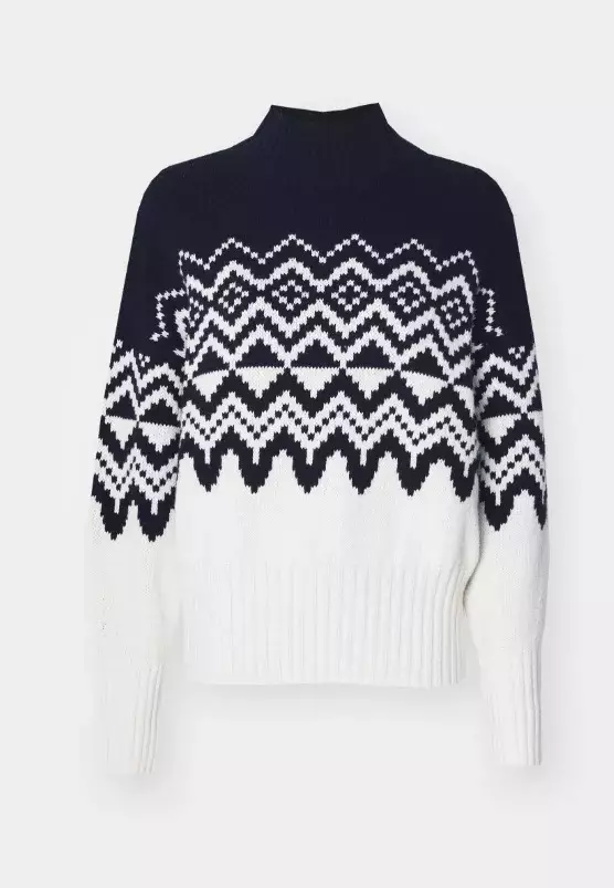 Černobílý svetr s norským vzorem, Barbour, 3 100 Kč