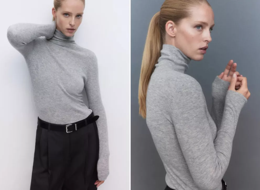 Svetr z kašmírové směsi s rolákem, H&M, 1 459 Kč