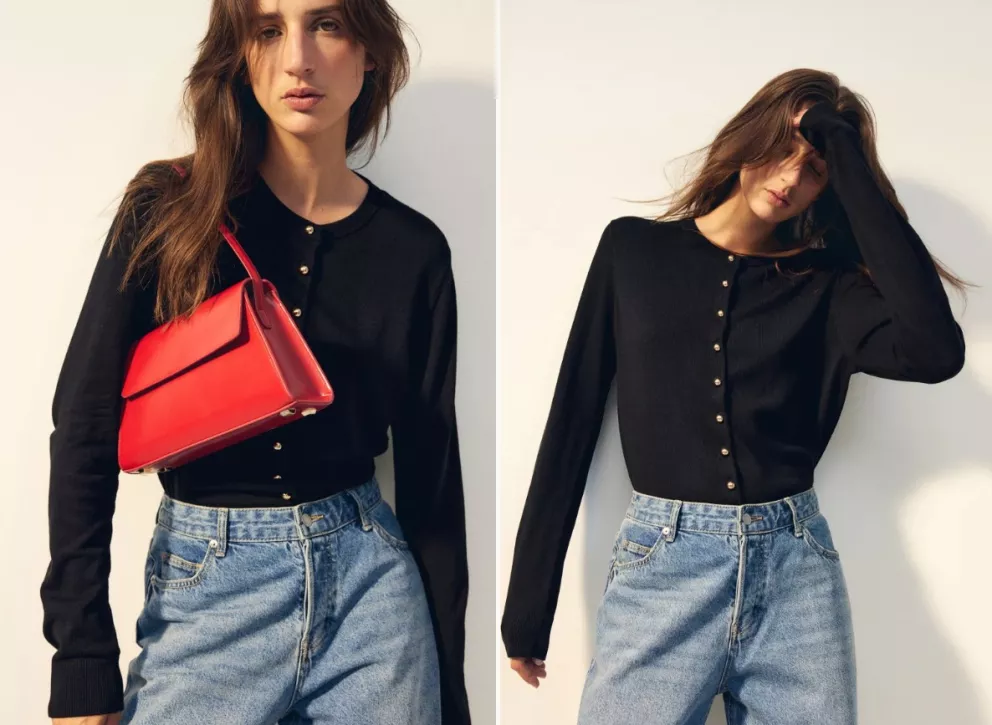 Pletený propínací svetr, H&M, 479 Kč