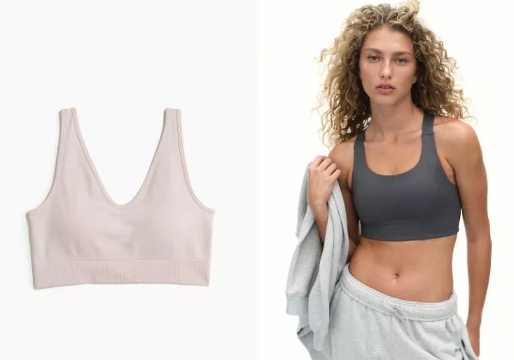 Sportovní podprsenka s nízkou podporou, H&M, 359 Kč, Sportovní podprsenka s vysokou podporou z DryMove™, H&M, 479 Kč